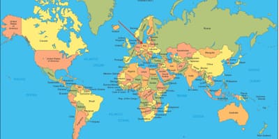 世界上的地图显示波兰