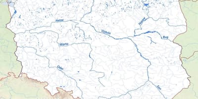 地图的波兰的河流