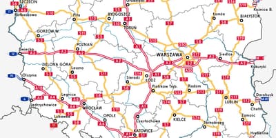 地图的波兰公路
