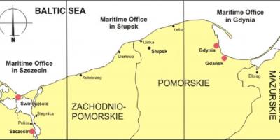 地图的波兰港口